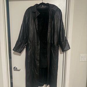 Black Leather Trench Coat